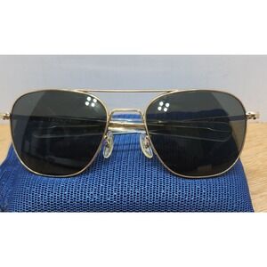 80's Randolph Engineering Aviator Sunglasses Gold 5 1/2 Bayonet Temple USA Made